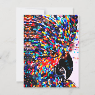 Postal Vibrante arte de pared de aves tropicales en expre