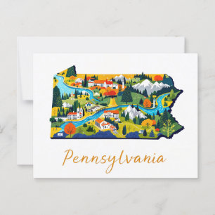 Postal Vibrante arte paisajístico de Pennsylvania
