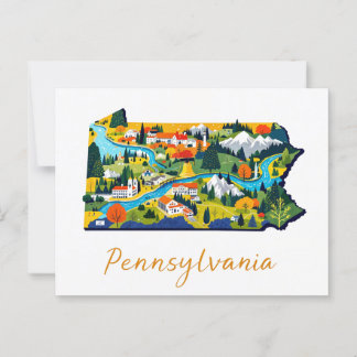Postal Vibrante arte paisajístico de Pennsylvania