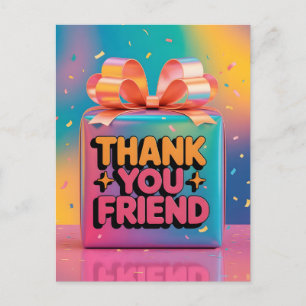 Postal Vibrante caja de regalo de agradecimiento 3D con c