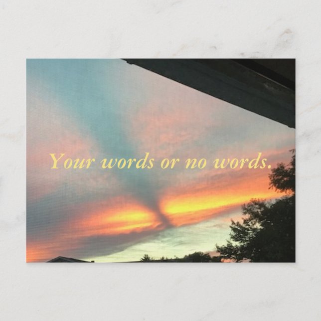 Postal Vibrante cielo nocturno rosa Naranja amarillo azul (Anverso)