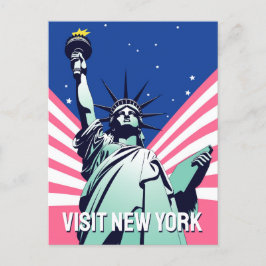 Postal Vibrante Estatua de la Libertad en Estados Unidos