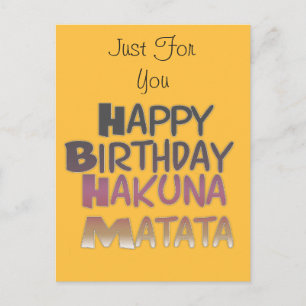 Postal Vibrante Feliz Cumpleaños Hakuna Matata Diseño