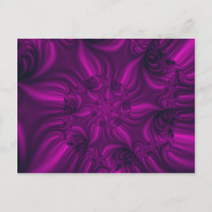 Postal Vibrante fractal en espiral violeta.