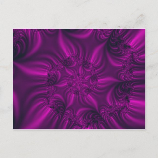 Postal Vibrante fractal en espiral violeta. (Anverso)