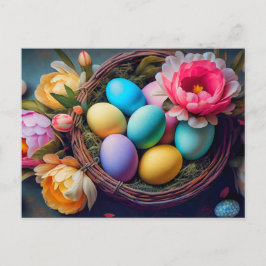 Postal Vibrante Ilustracion elegante de Pascua