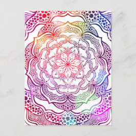 Postal Vibrante Mandala Moda colorida Rosa Elegante