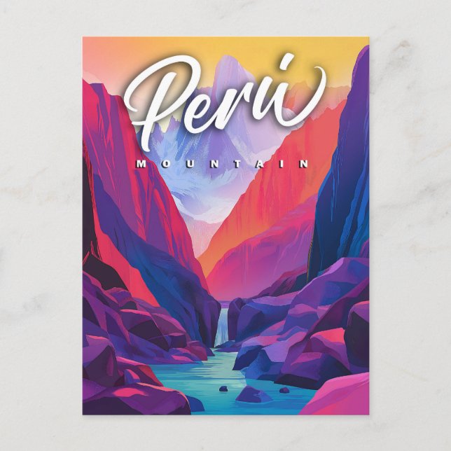 Postal Vibrante montaña del Perú: Viajes contemporáneos (Anverso)