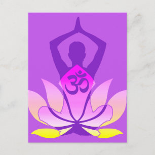 Postal Vibrante OM Namaste Espíritu Lotus Flor Yoga