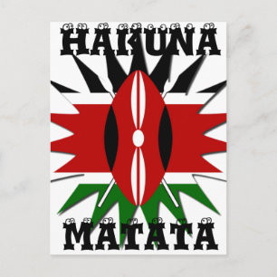 Postal Vibrante patrón de bandera keniana: Un arte de 18 