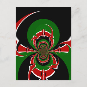 Postal Vibrante patrón de bandera keniana: Un arte podero