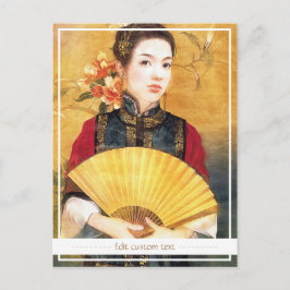Postal Vibrante retrato de una dama china oriental