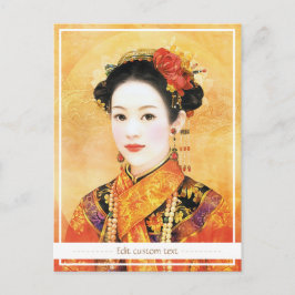 Postal Vibrante retrato de una dama china oriental