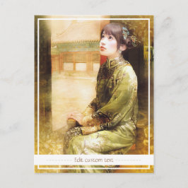 Postal Vibrante retrato de una dama china oriental