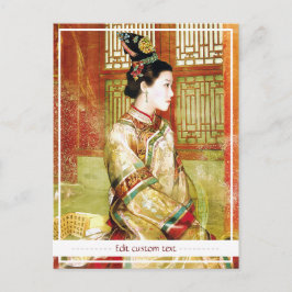 Postal Vibrante retrato de una dama china oriental
