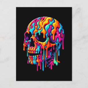 Postal Vibrante Skull Psicodélico