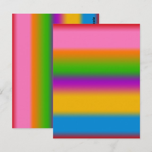 Postal Vibrantes rayas de gradiente de arcoíris multicolo (Anverso / Reverso)