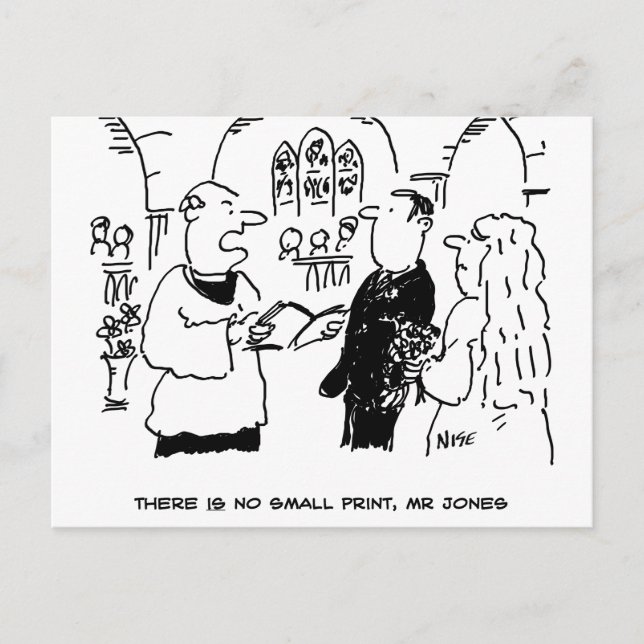 Postal Vicario y novio en la ceremonia de matrimonio Boda (Anverso)