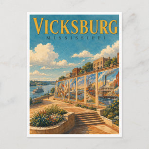 Postal Vicksburg Mississippi Riverfront Murales GeoSaga