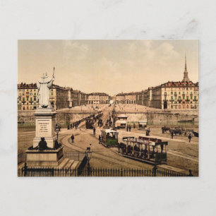 Postal Victor Emmanuel Place, Turín, Italia classic Photo