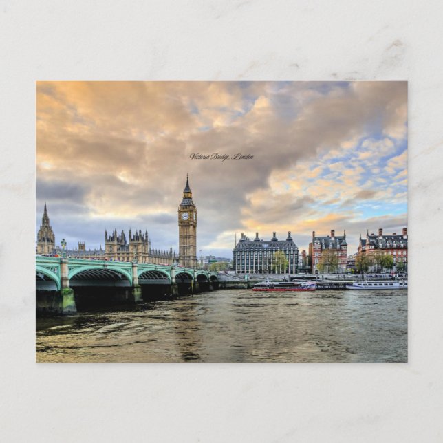 Postal Victoria Bridge, London, England Card (Anverso)