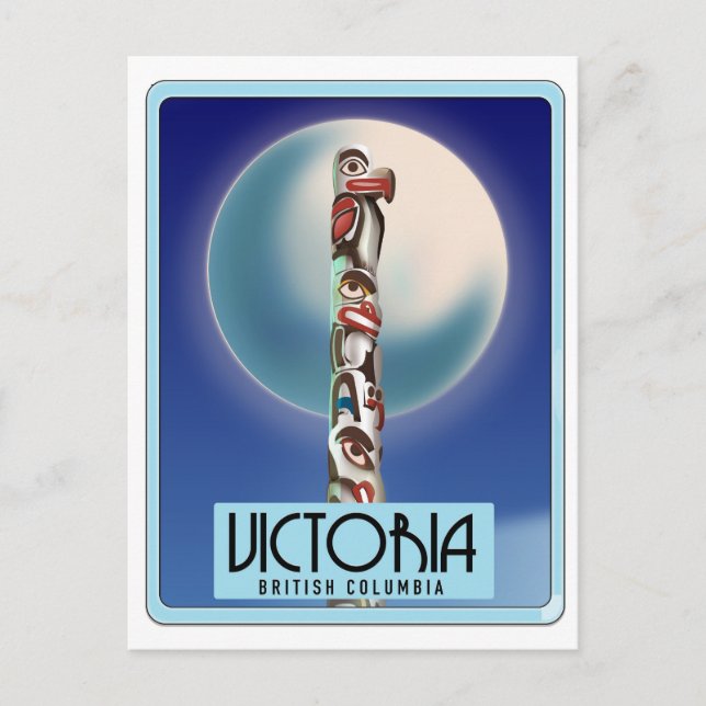 Postal Victoria British Columbia Totem Pole. (Anverso)