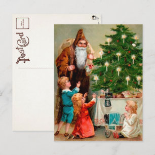 Postal Victoria Brown Robed Santa Postcard