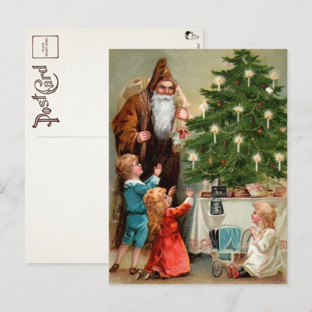 Postal Victoria Brown Robed Santa Postcard (Anverso / Reverso)