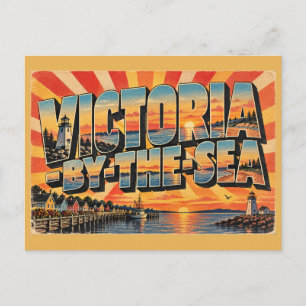 Postal Victoria-by-the-Sea PEI Pueblo Puerto Faro