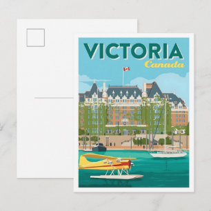 Postal Victoria Canadá Arte Vintage Viajes 