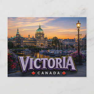 Postal Victoria Canadá Isla de Vancouver Ciudad Jardín Vi