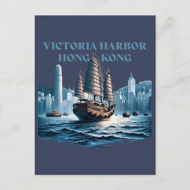 Postal Victoria Harbor Hong Kong China (Anverso)