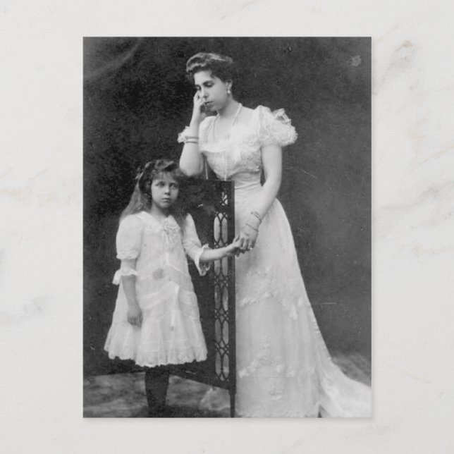 Postal Victoria Melita de Hessen con Elizabeth #006D (Anverso)