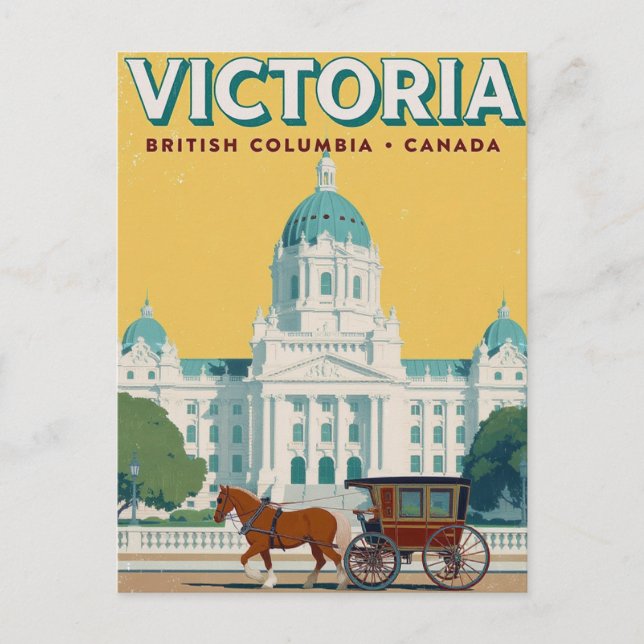 Postal Victoria Parlamento BC Retro (Anverso)