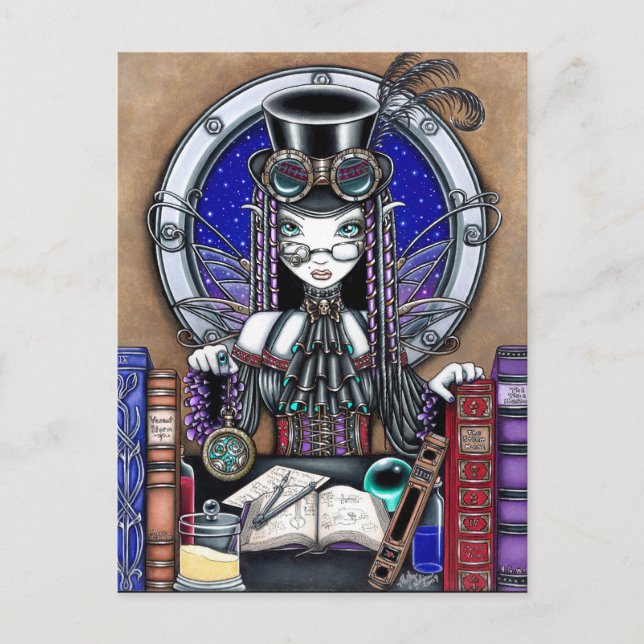 Postal Victoria Steam Punk Faerie Postcard (Anverso)