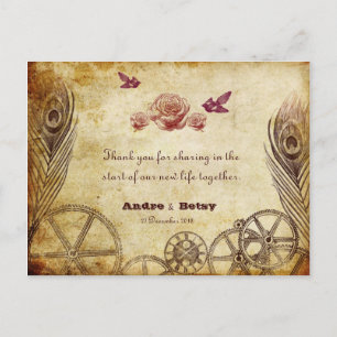 Postal Victoria Steampunk Gracias Postcard