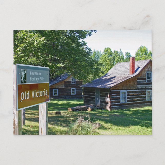 Postal Victoria vieja, la península superior de Michigan (Anverso)