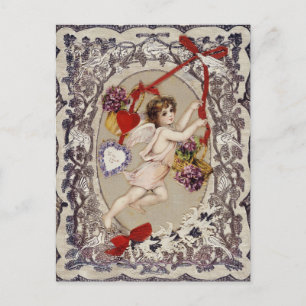 Postal Victorian Cupido, Día de San Valentín Vintage