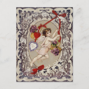 Postal Victorian Cupido, Día de San Valentín Vintage