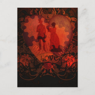 POSTAL VICTORIAN STEAMPUNK LOVE COUPLE