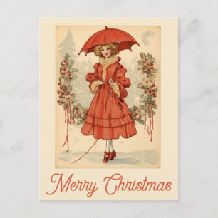 Postal Victoriana de la nieve de Navidad ventilado