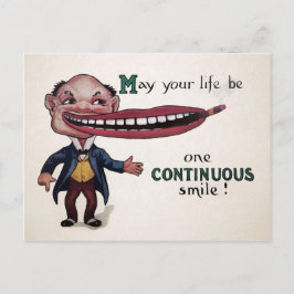 Postal victoriana de sonrisa extraña vintage
