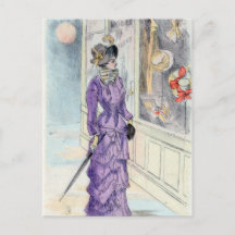 Victoriana Mujer Vestido púrpura Ventana Compras