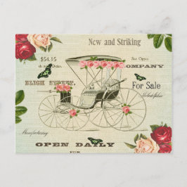 Postal victoriana vintage con flores
