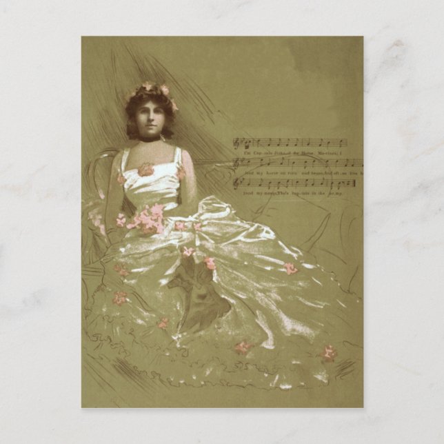 Postal victoriano de música (Anverso)