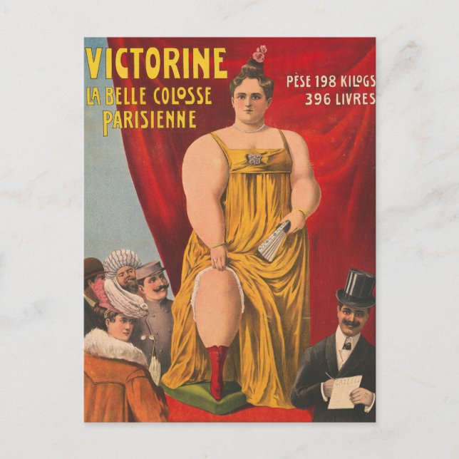 Postal Victorine, La bella mujer parisina grande (Anverso)