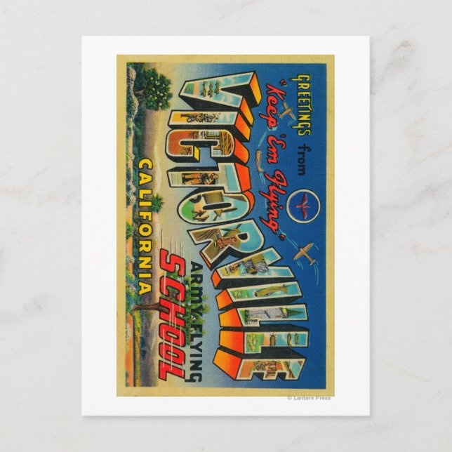 Postal Victorville, California - Escuela de Vuelo del Ejé (Anverso)