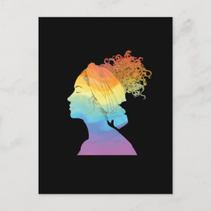 Postal Vida arcoiris, mujer, libertad