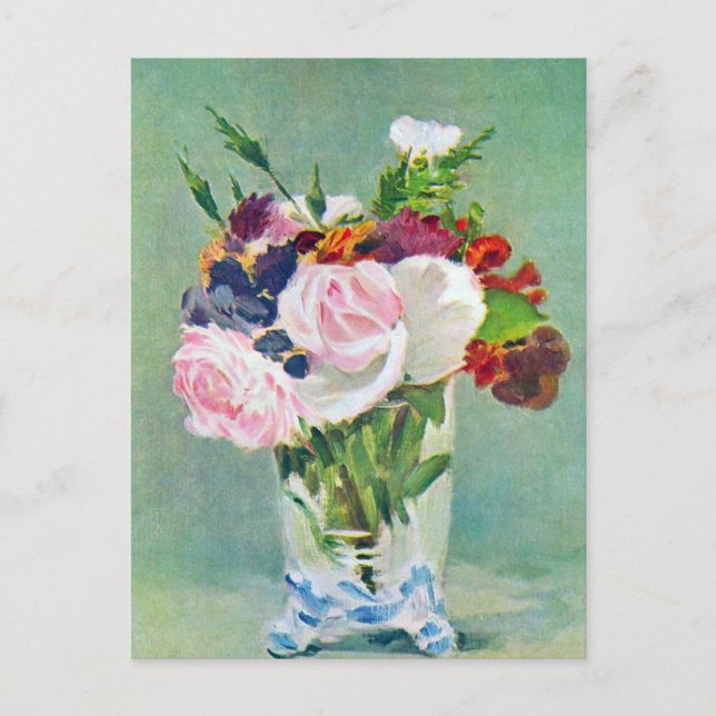 Postal Vida con flores de Manet (Anverso)