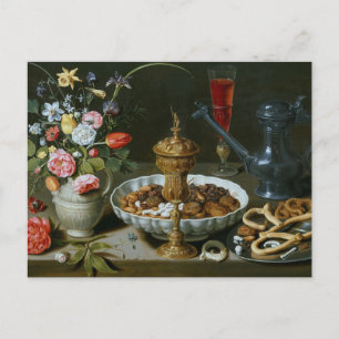 Postal Vida con flores goblet de Clara Peeters Po